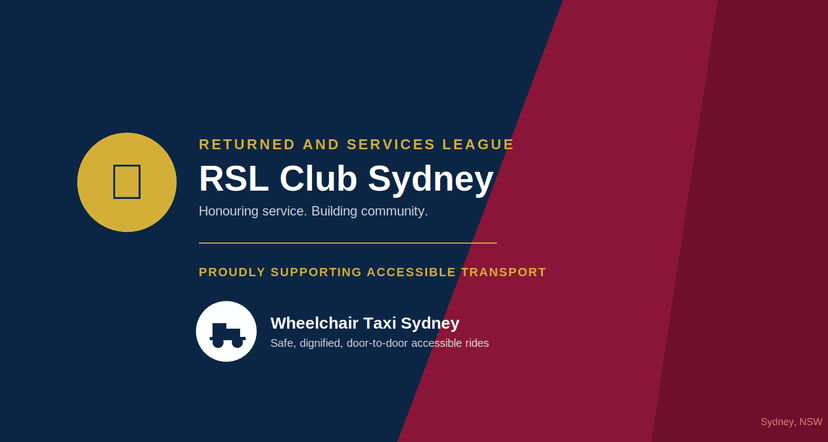 Wheelchair accessible taxi outside an RSL club in Sydney